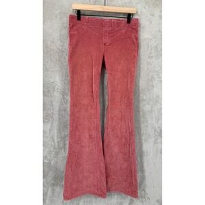 We The Free Free People Pants 28 Pink Corduroy Flare Leg Low Rise Pull On Boho